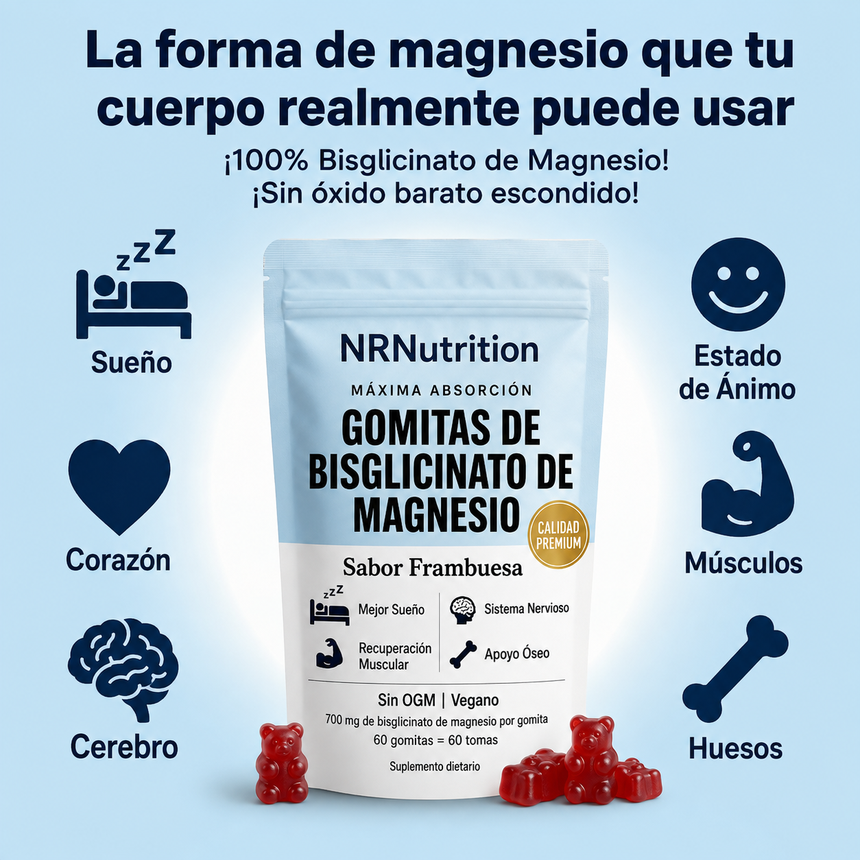 Gomitas de magnesio NRNutrition | El descanso vuelve en una gomita.